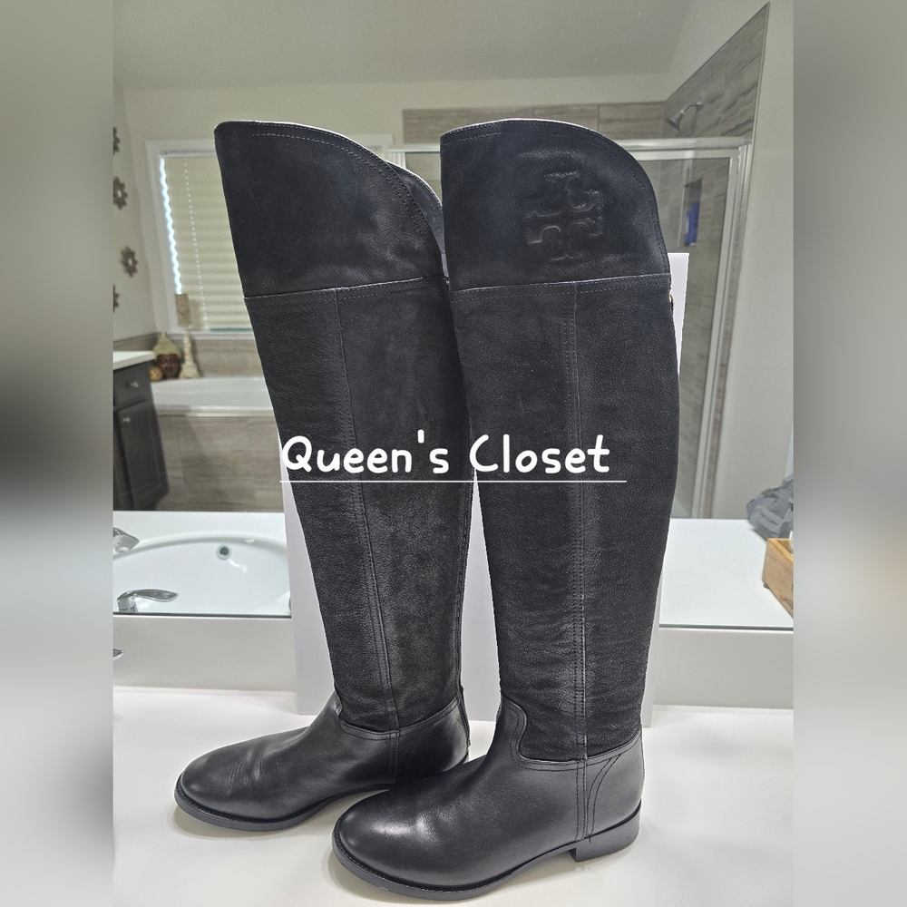 Tory Burch Black Leather OTK Riding Boots